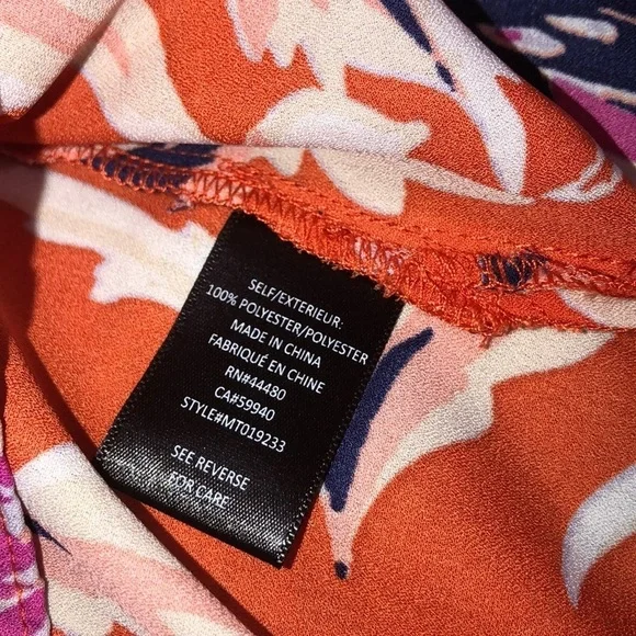 Rachel Rachel Roy floral medium orange summer top - Picture 8 of 9